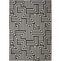 Carpete In & Out Metropolitan Geometrico Natural Preto 120x170